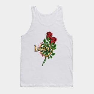 Two roses in golden heart Tank Top